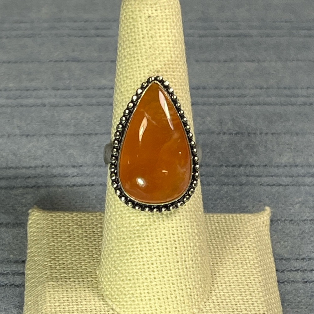 Natural Carnelian Gemstone Ring - Size 7.5